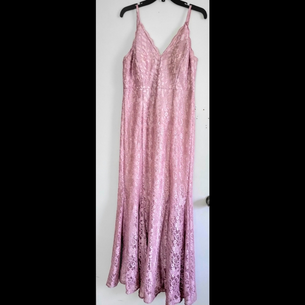 Beautiful Dusty Rose Lace Floral Dress